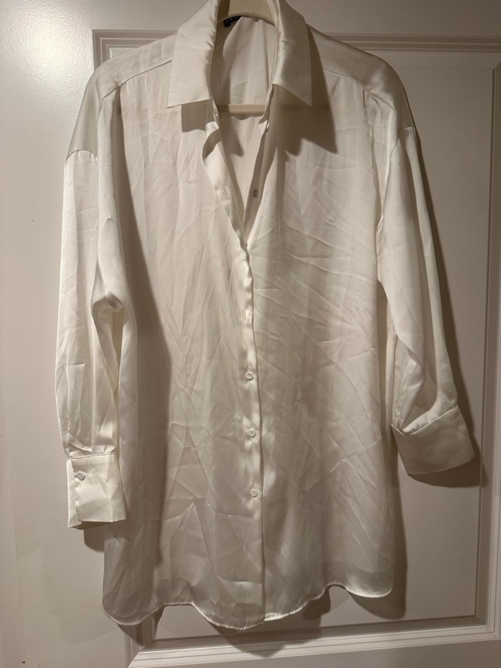 Satin Ivory oversized shirt